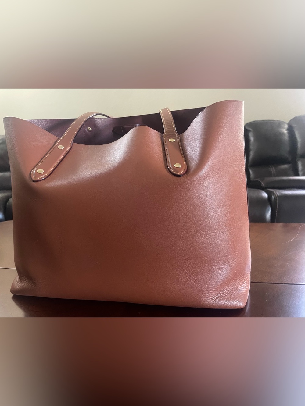 Coach Refined Calf Leather Tote Brown Laptop Bag - Picture 6 of 16